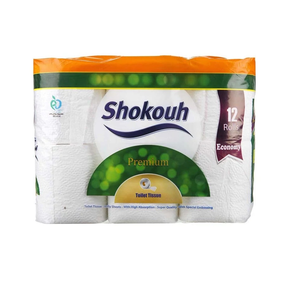 دستمال توالت شکوه (Shokouh) بسته 12 عددی
